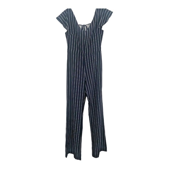 Etophe Studio's Wide Leg Stripe Flutter Sleeve Jumpsuit with Open Back S - Picture 1 of 15